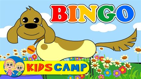 This bingo song video features a cute dog animation and cartoon. . Bingo song for kids